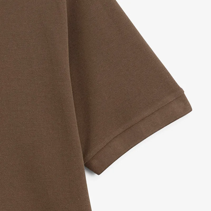 Polo piqué manches courtes 100% coton marron Lucas