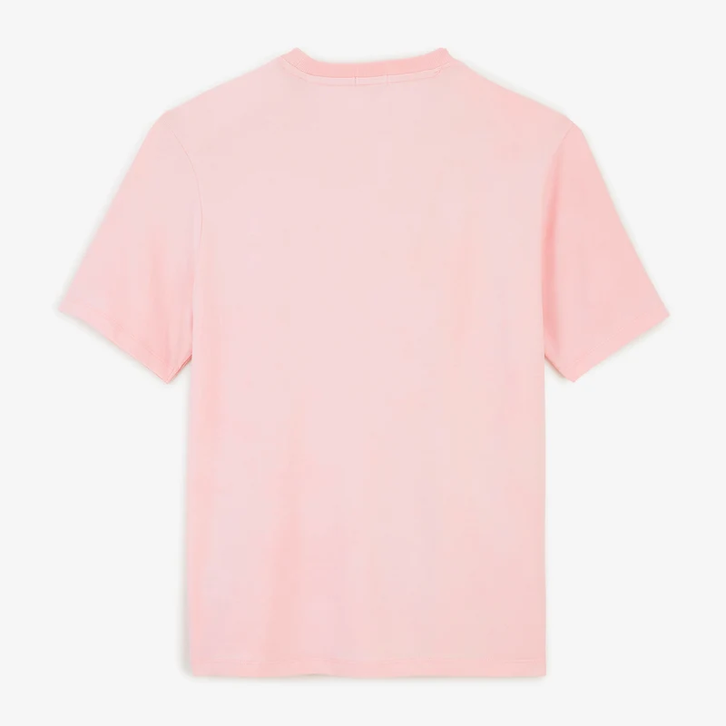 T-shirt manches courtes col rond 100% coton rose Théo