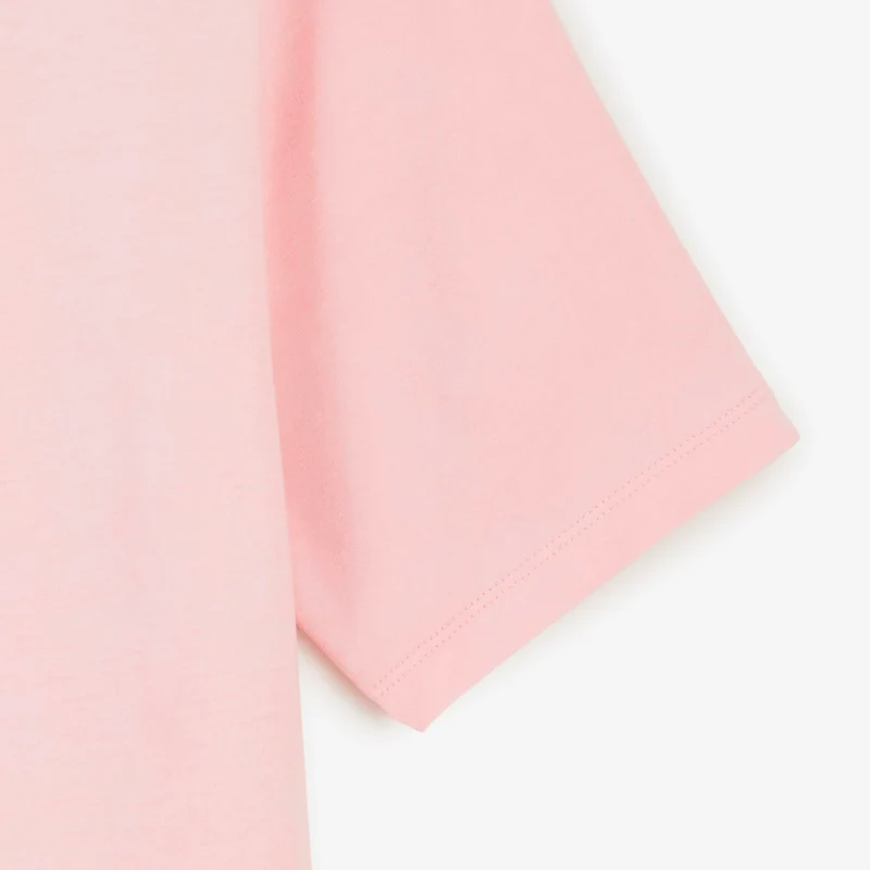 T-shirt manches courtes col rond 100% coton rose Théo