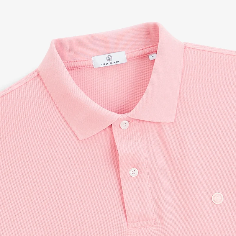 Polo piqué manches courtes 100% coton rose Lucas