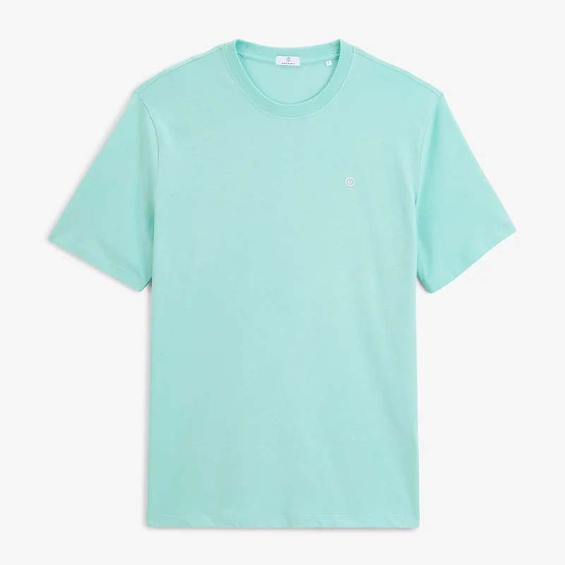 T-shirt manches courtes col rond 100% coton bleu Théo