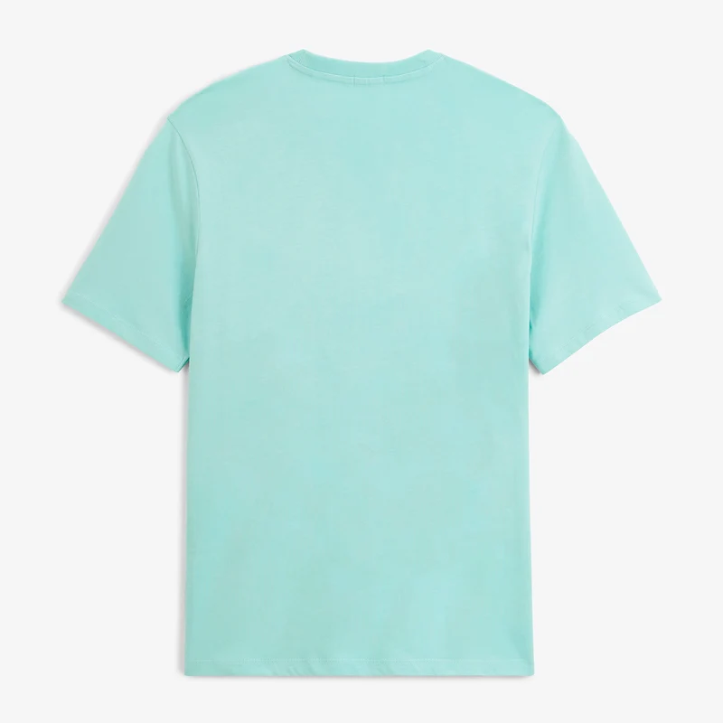 T-shirt manches courtes col rond 100% coton bleu Théo