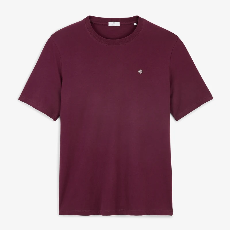 T-shirt manches courtes col rond 100% coton rouge Théo