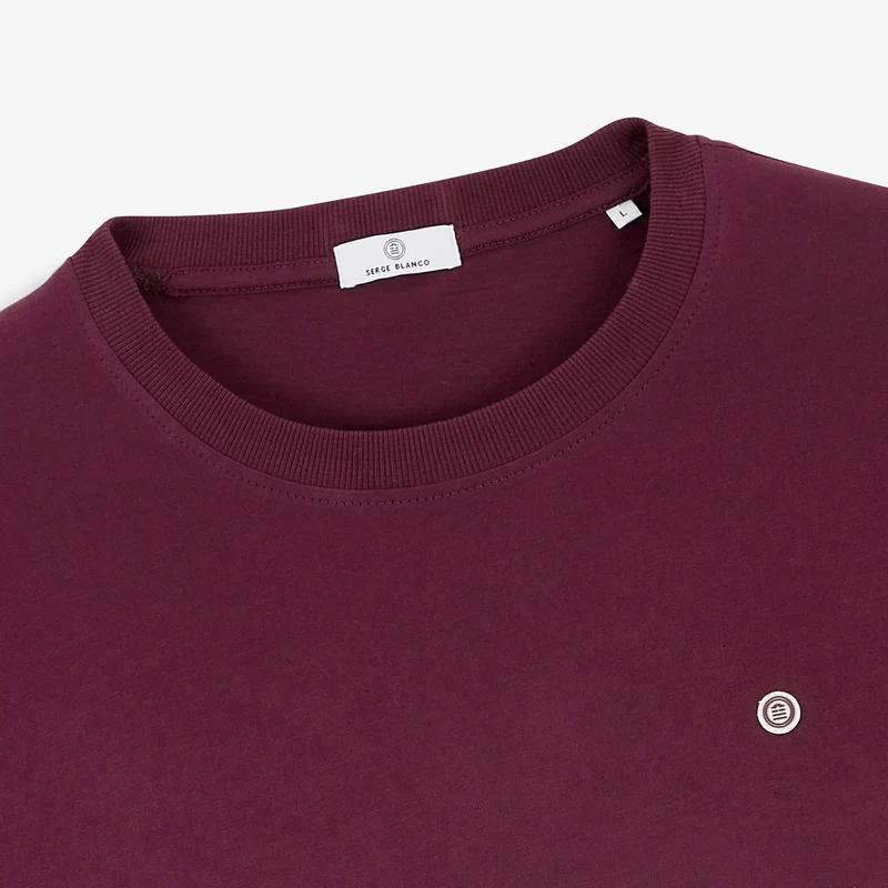 T-shirt manches courtes col rond 100% coton rouge Théo