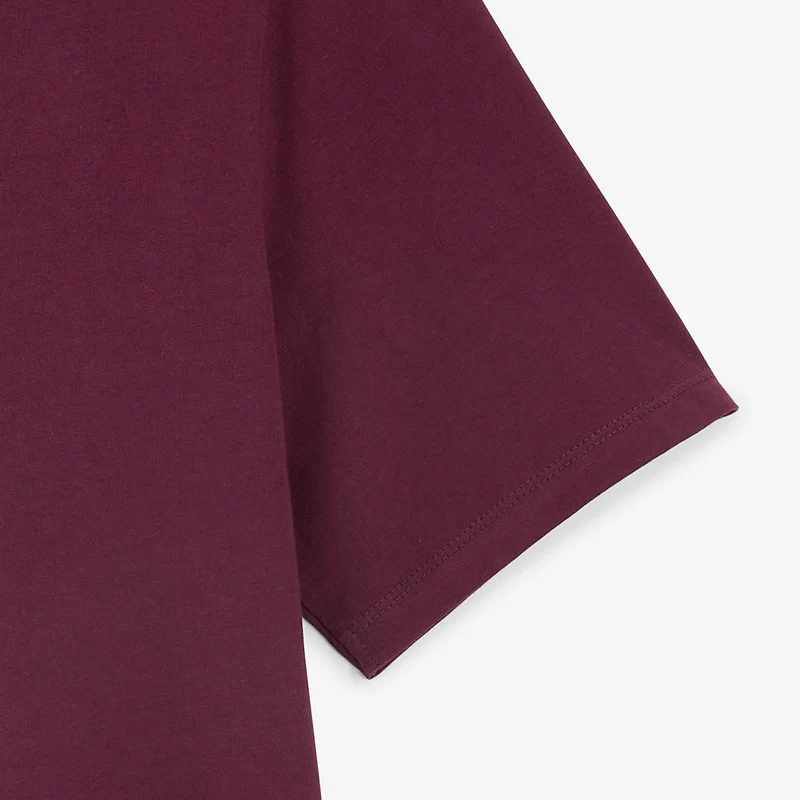 T-shirt manches courtes col rond 100% coton rouge Théo