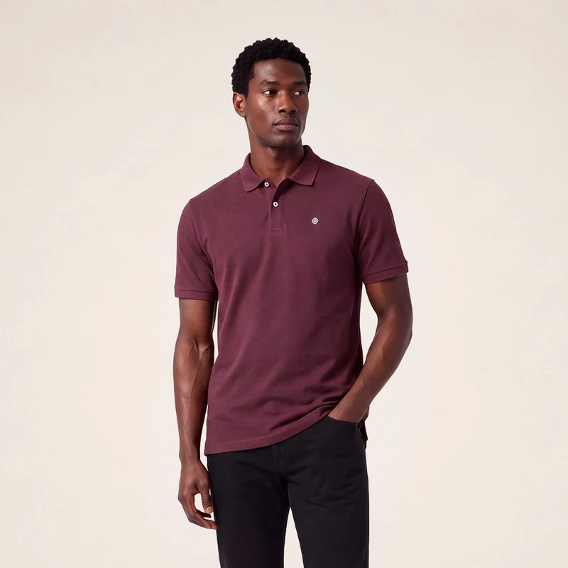 Polo piqué manches courtes 100% coton rouge Lucas