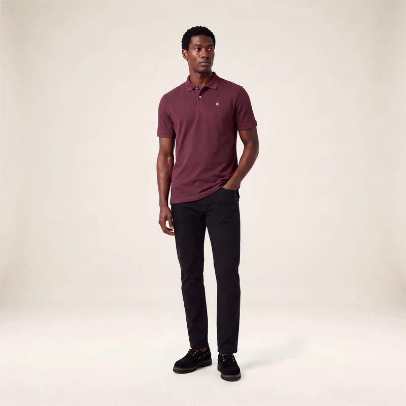 Polo piqué manches courtes 100% coton rouge Lucas