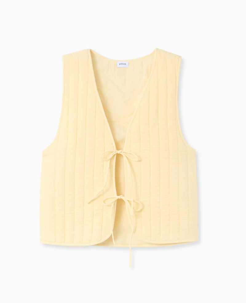 Veste sans manches en gaze de coton matelassée