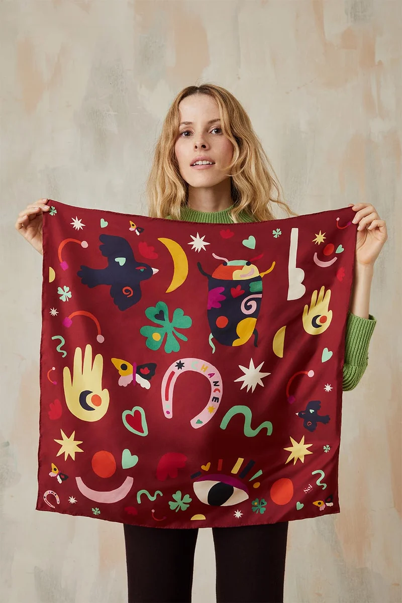 Foulard en soie Soi x Leona Rose
