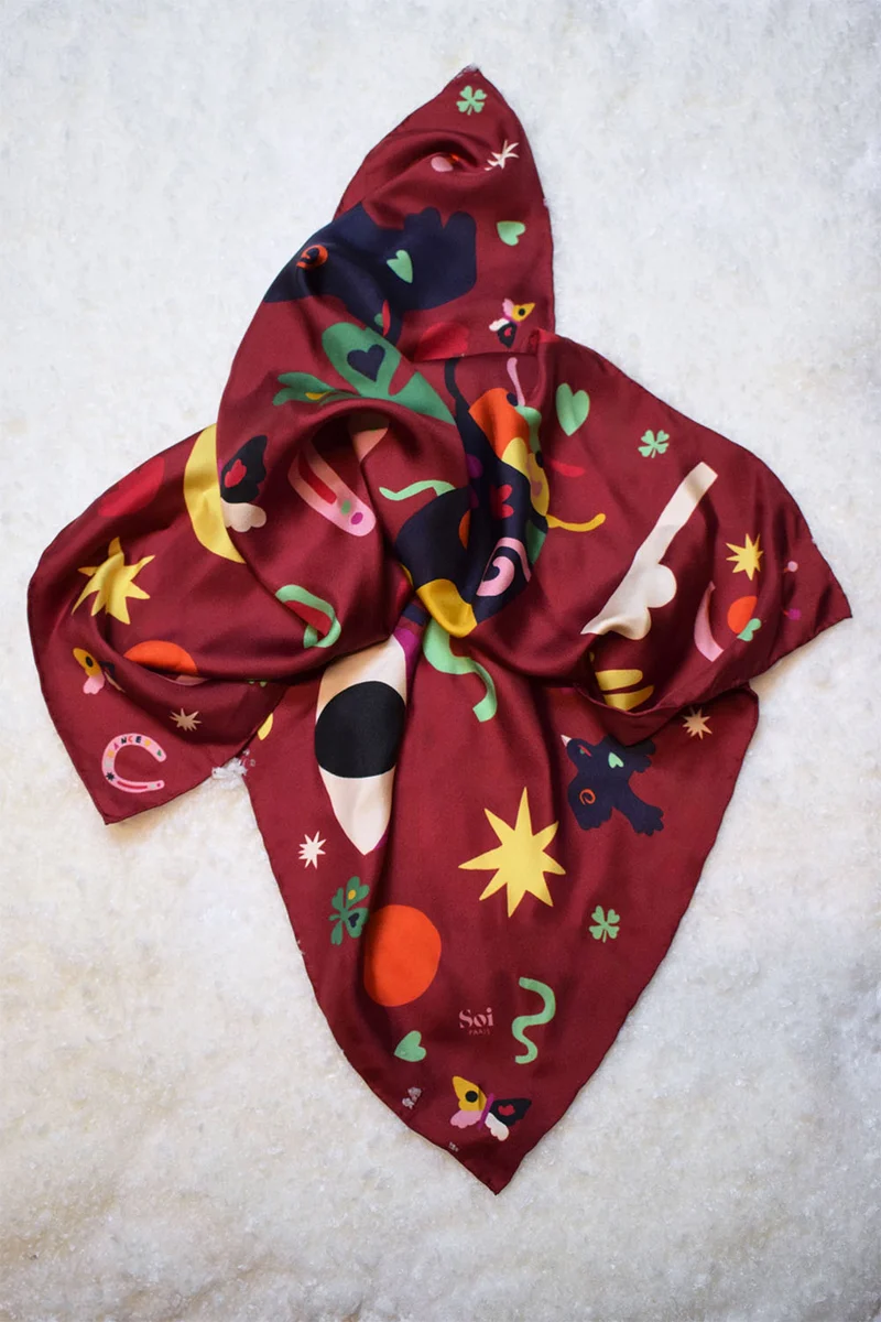 Foulard en soie Soi x Leona Rose