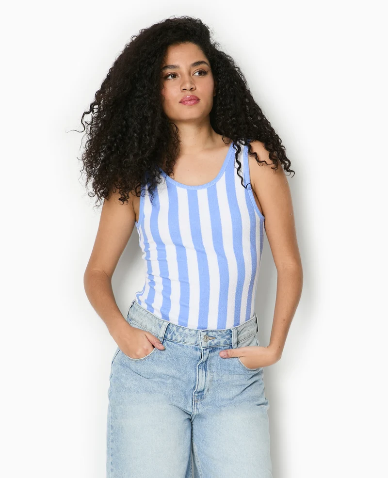 Body maille reliefée rayé