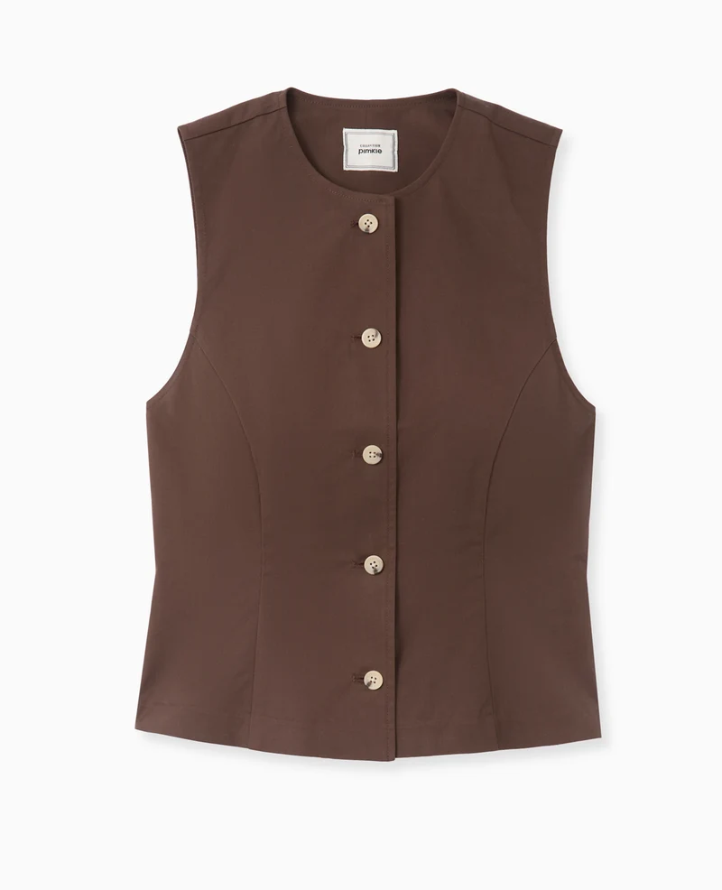 Veste sans manches avec boutons