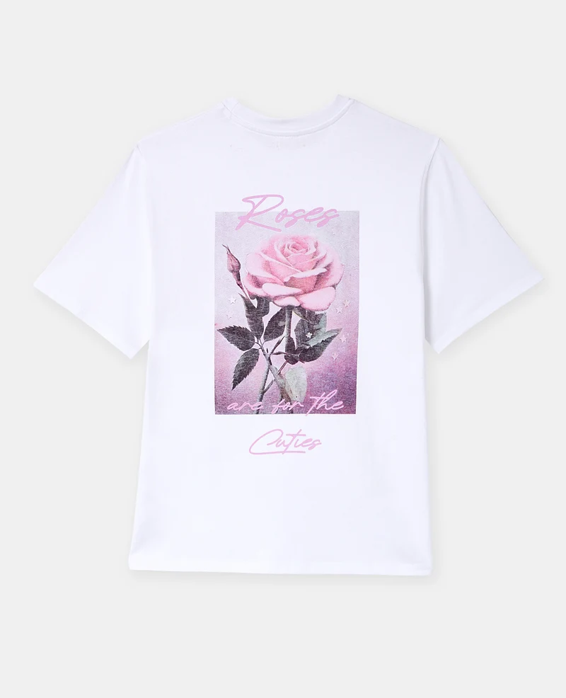 T-shirt oversize avec print poitrine et dos