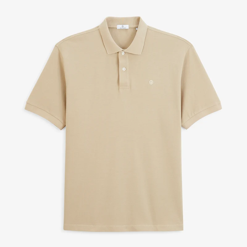 Polo piqué manches courtes 100% coton beige Lucas