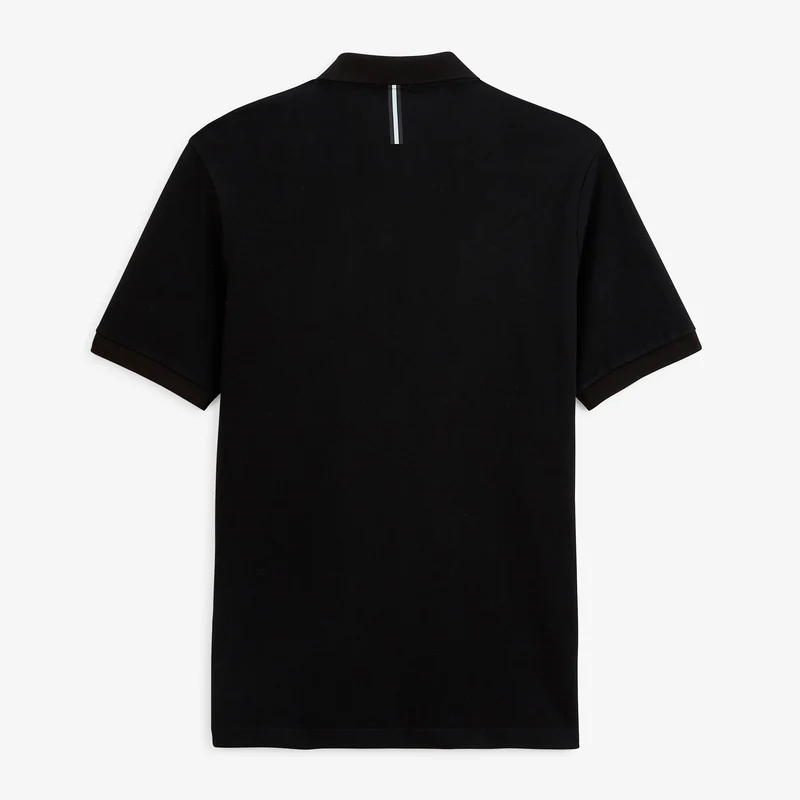 Polo piqué manches courtes 100% coton noir Lucas