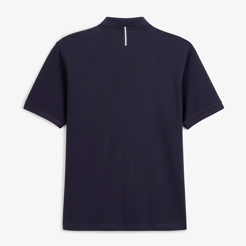 Polo piqué manches courtes 100% coton bleu marine foncé Lucas