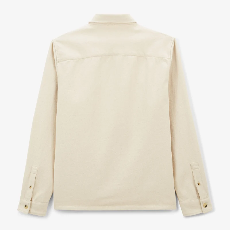 Surchemise en coton twill brossé beige écru Clovis