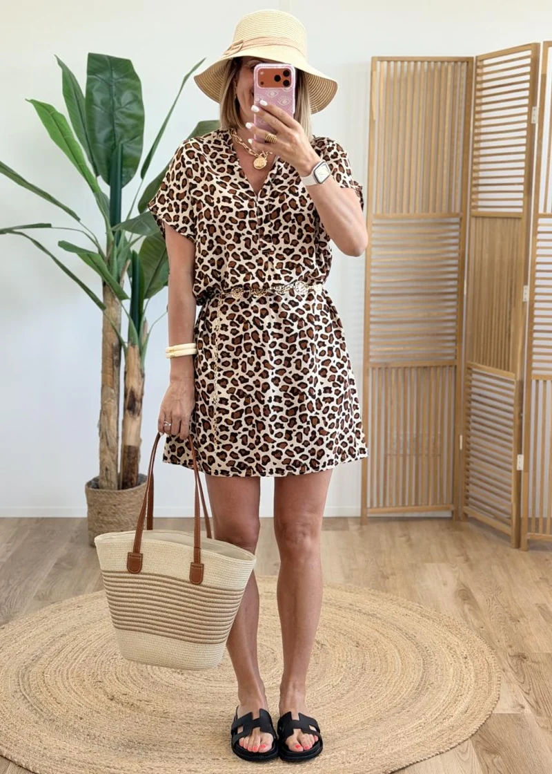 Robe en viscose camel