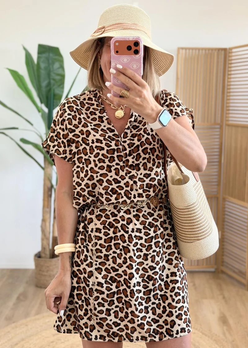 Robe en viscose camel