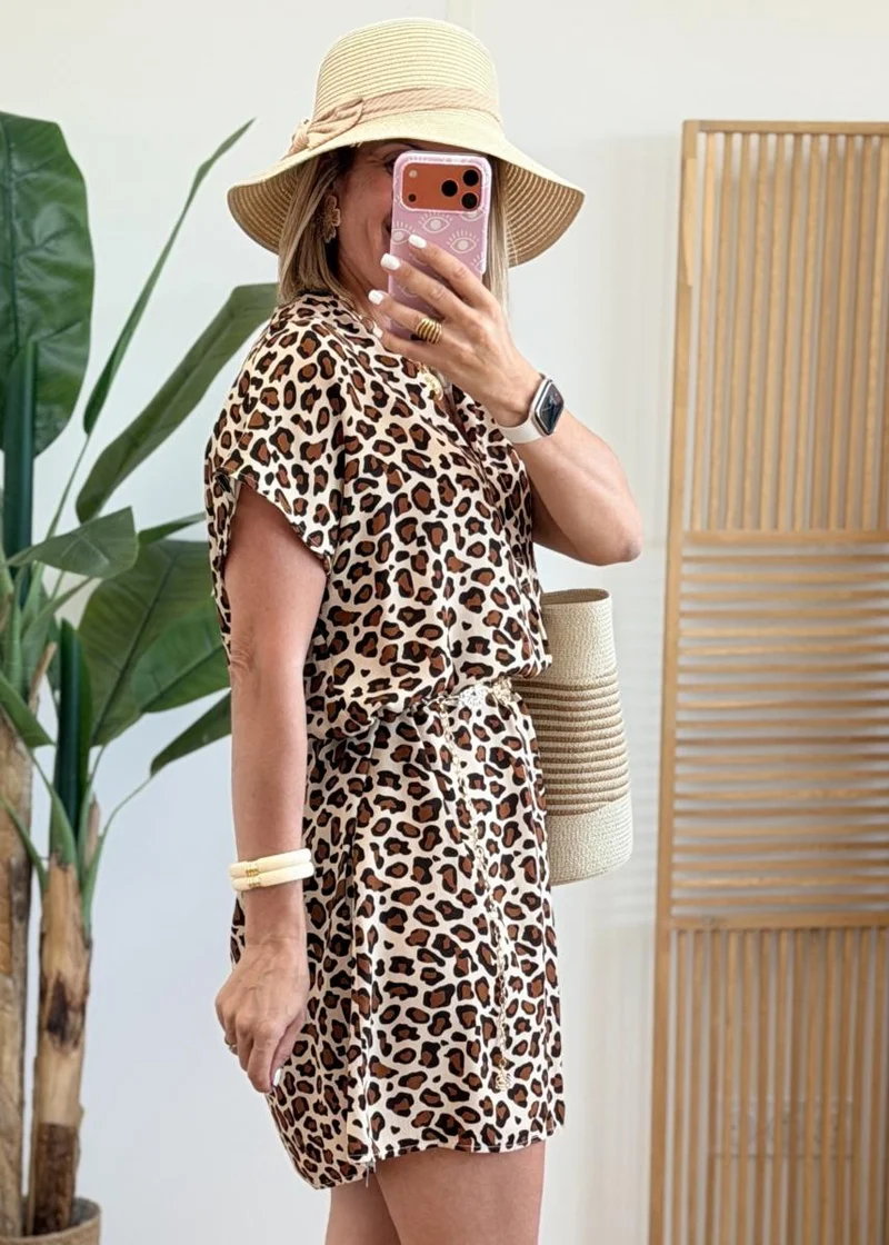 Robe en viscose camel