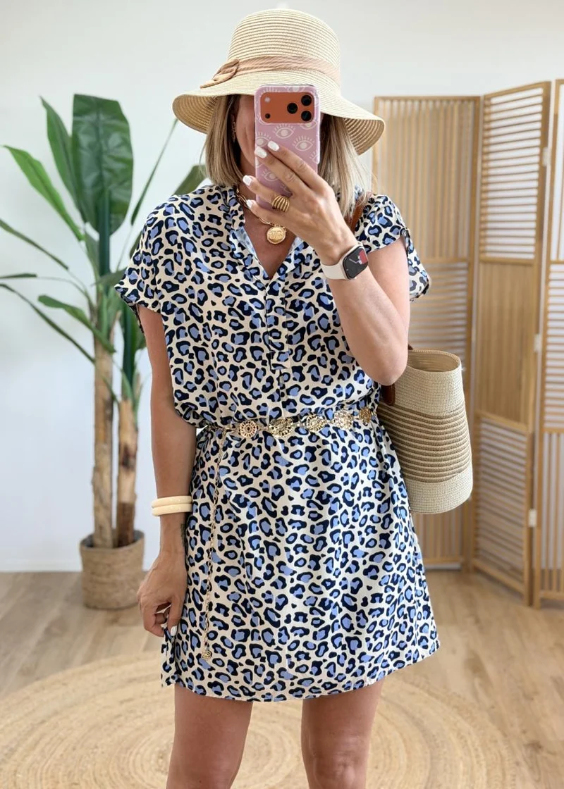 Robe en viscose bleue
