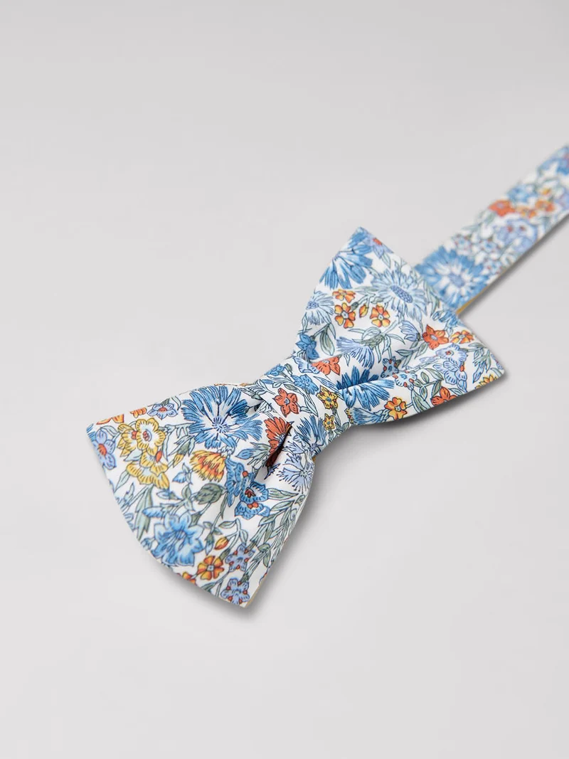Nœud papillon en coton fleuri