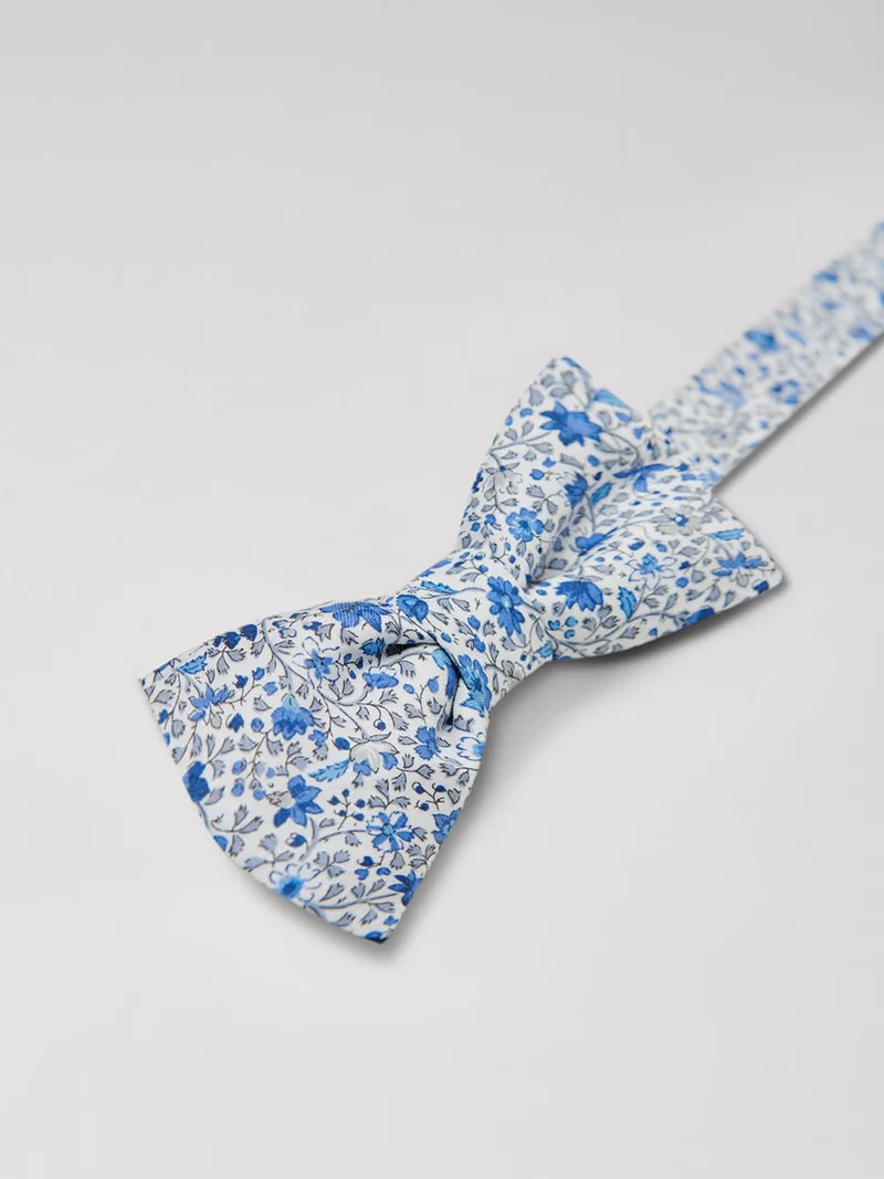 Nœud papillon en coton fleuri