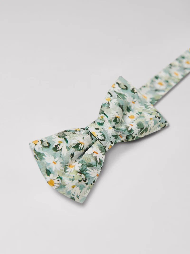 Nœud papillon en coton fleuri
