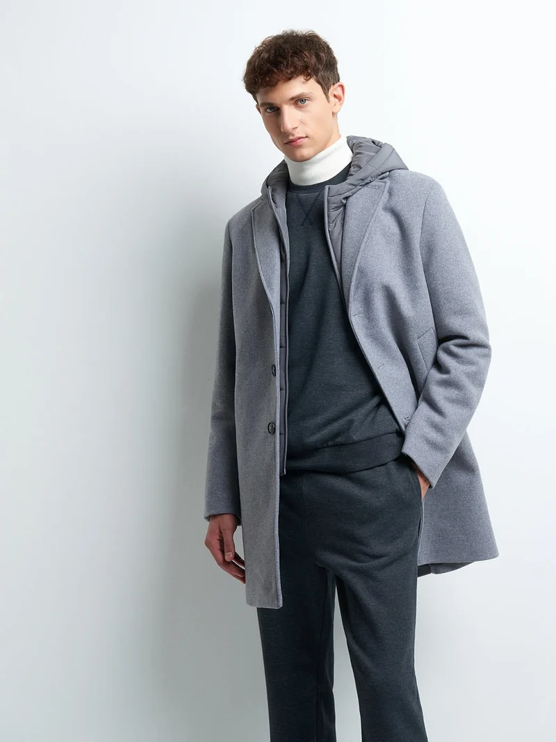 Pardessus slim en laine mélangée