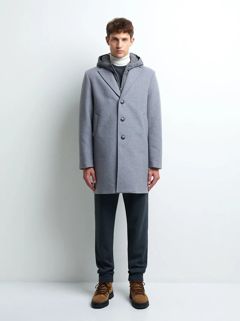 Pardessus slim en laine mélangée