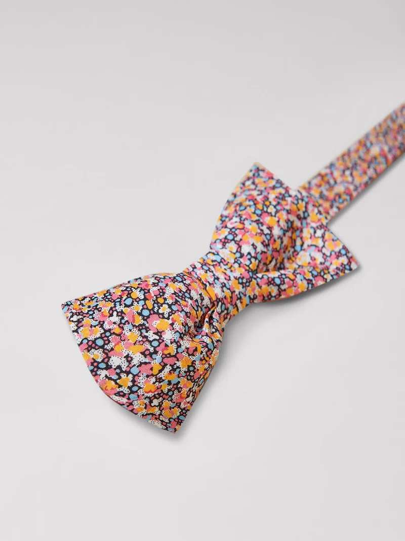 Nœud papillon en coton fleuri