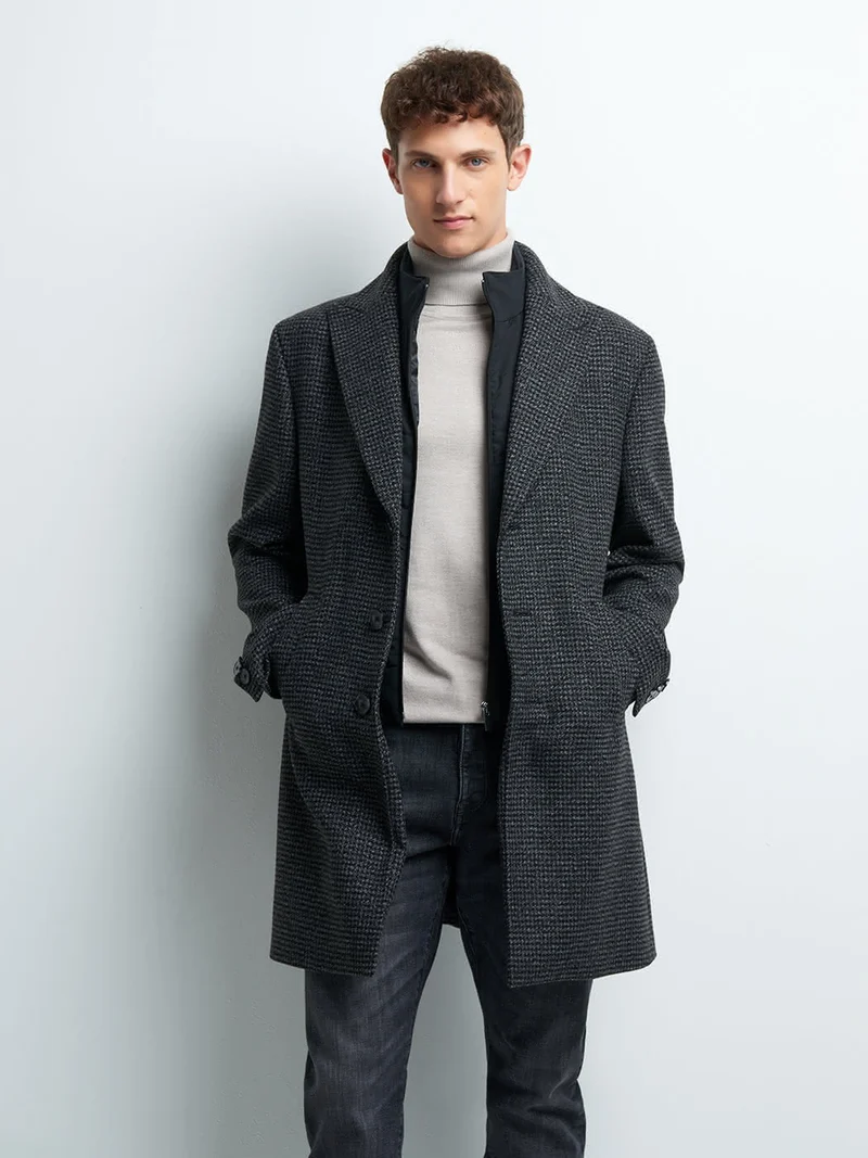Pardessus slim en laine mélangée