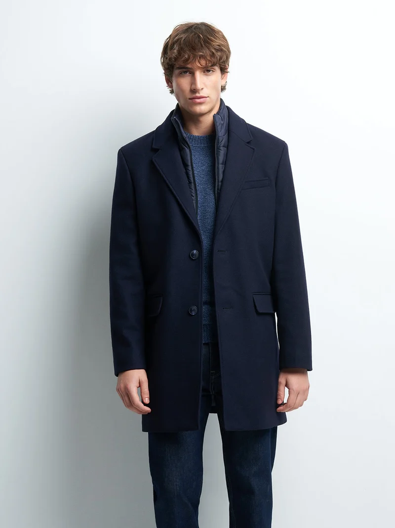 Pardessus slim en laine mélangée