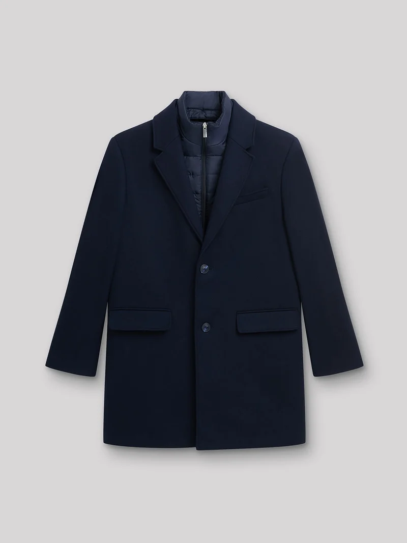 Pardessus slim en laine mélangée
