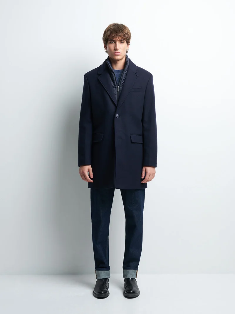 Pardessus slim en laine mélangée