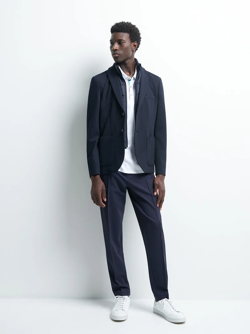 Veste à parementure slim uni