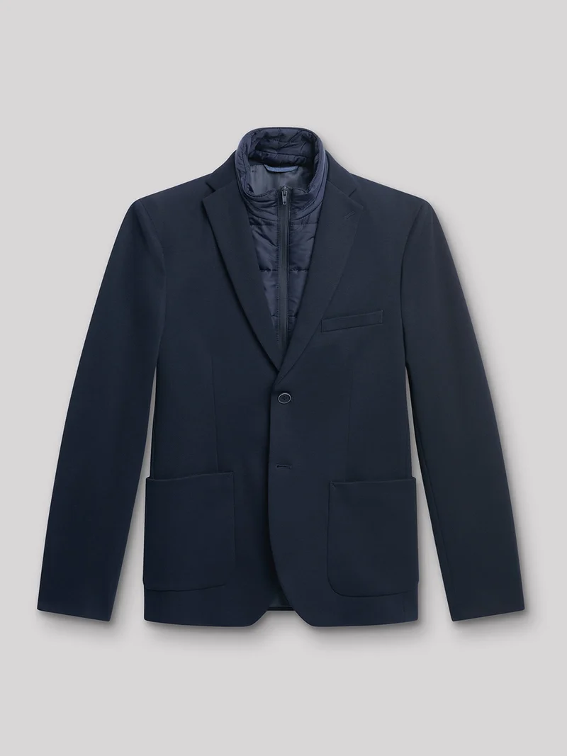 Veste à parementure slim uni