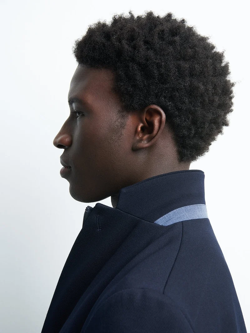 Veste à parementure slim uni