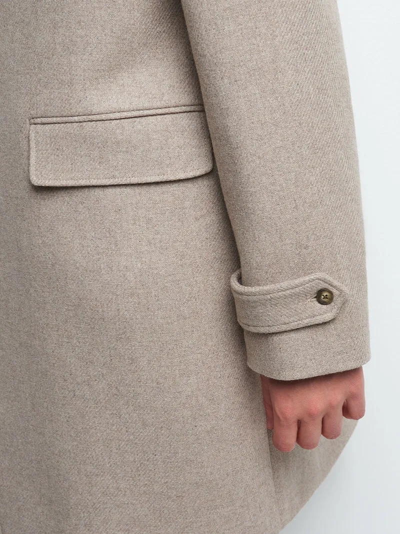 Pardessus slim en laine col italien