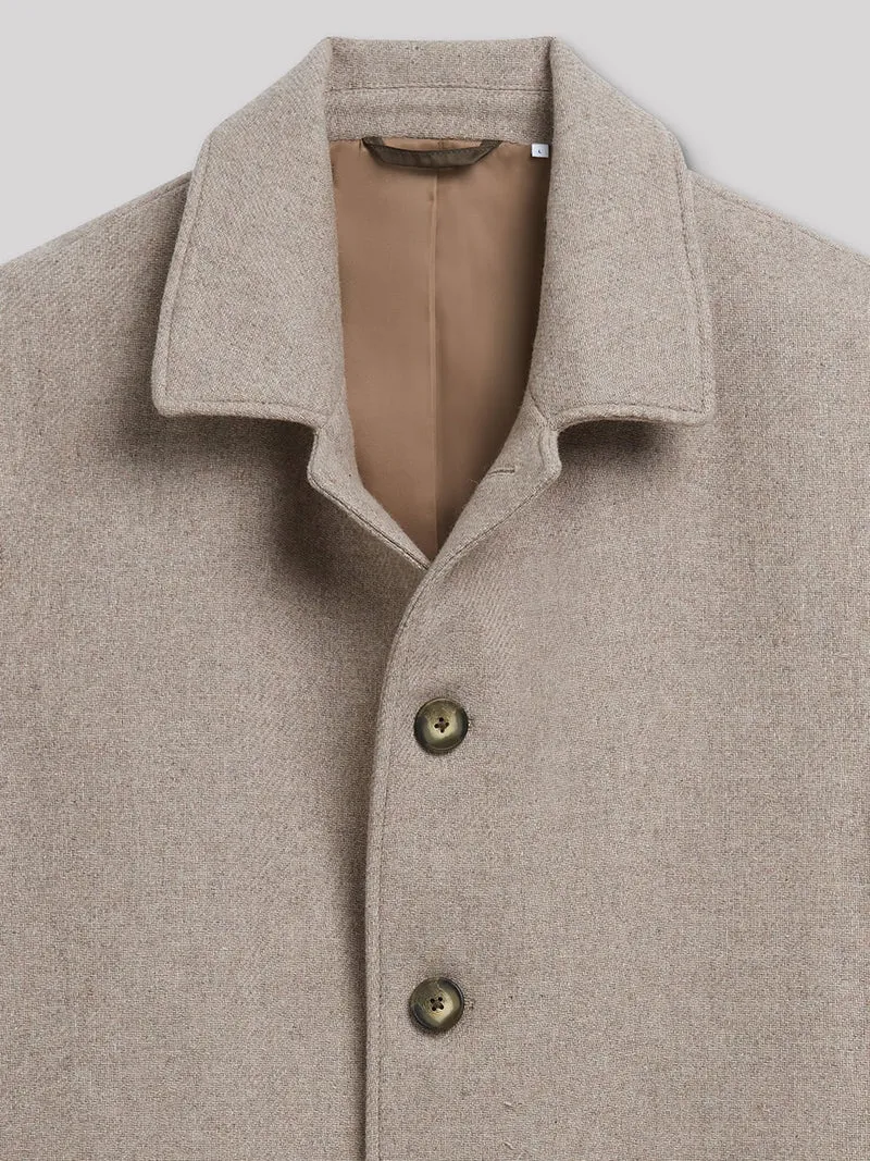 Pardessus slim en laine col italien