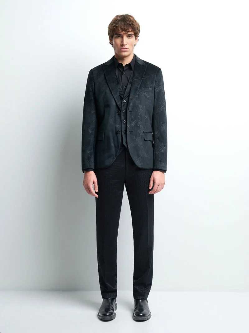 Veste coordonnable slim faux uni
