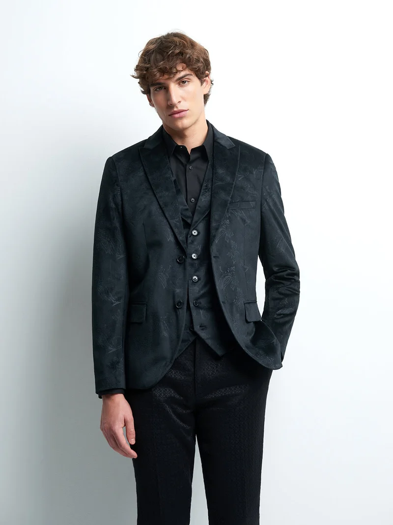 Veste coordonnable slim faux uni