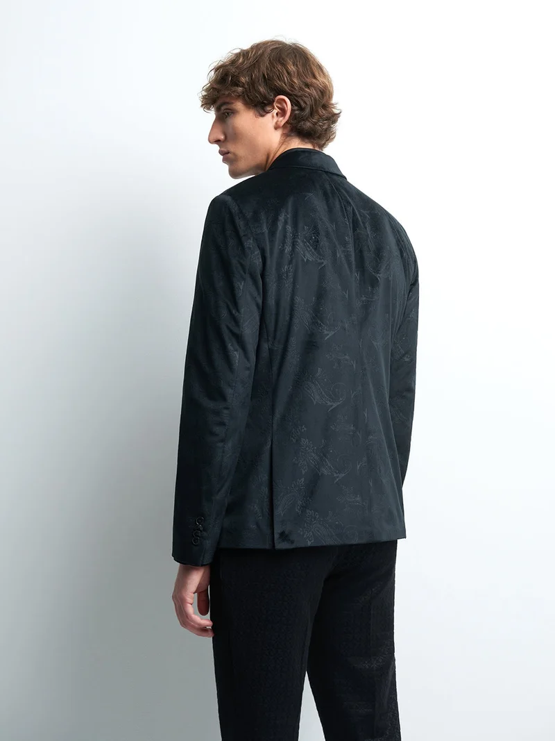 Veste coordonnable slim faux uni