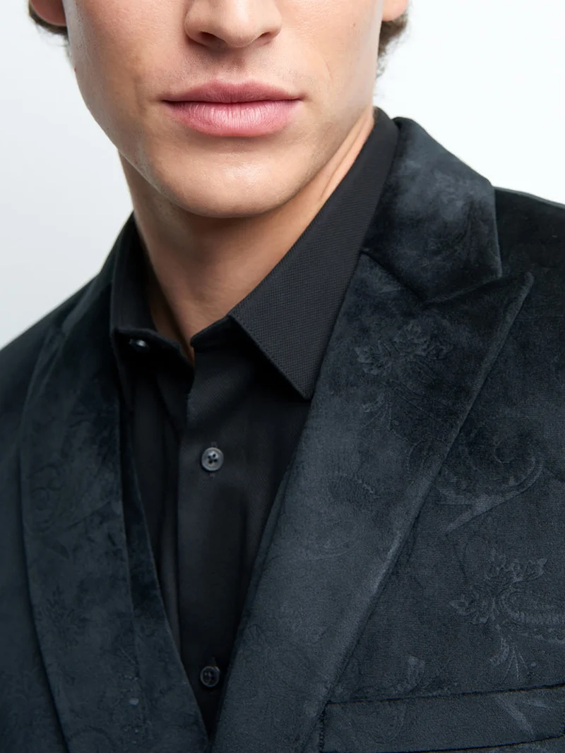 Veste coordonnable slim faux uni