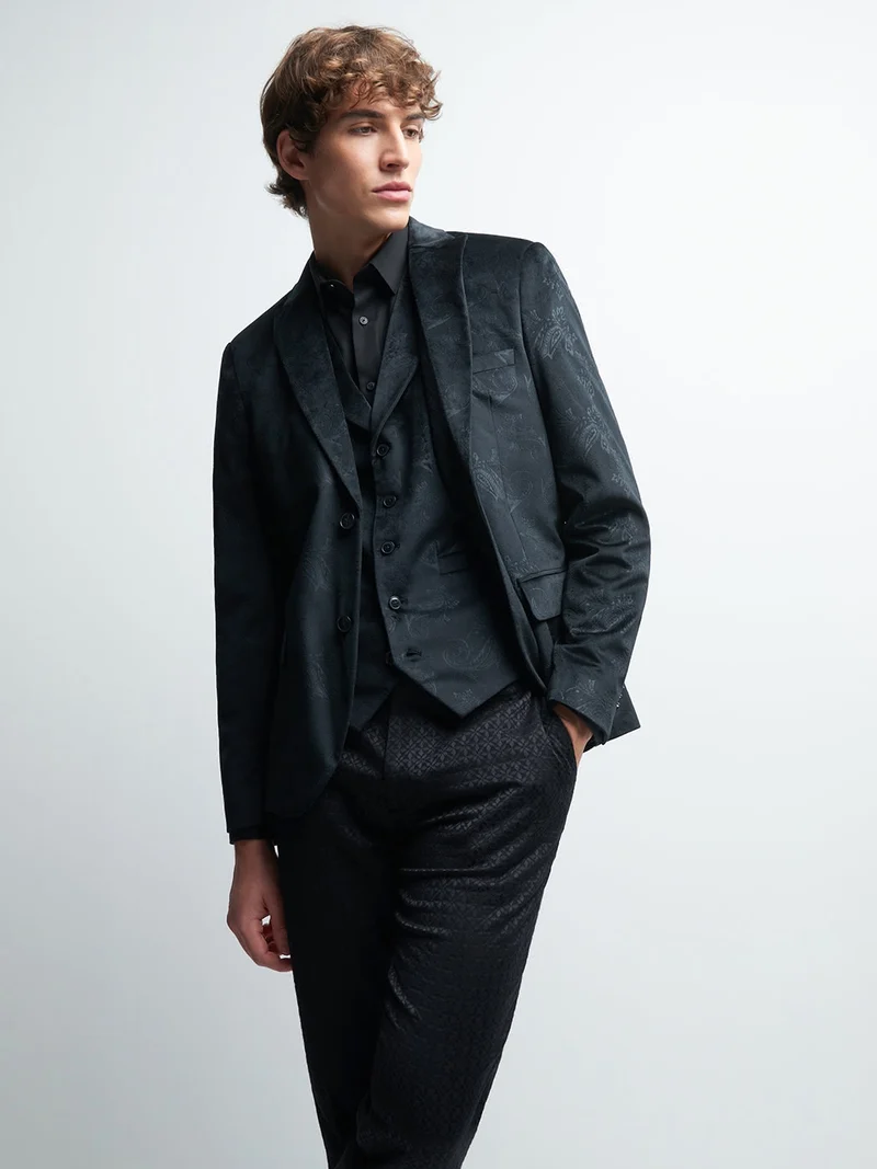 Veste coordonnable slim faux uni
