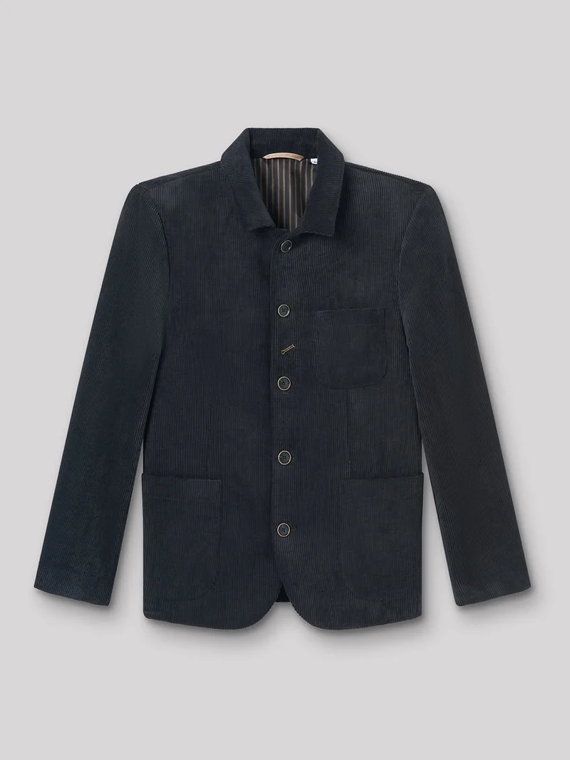 Veste slim en velours côtelé uni