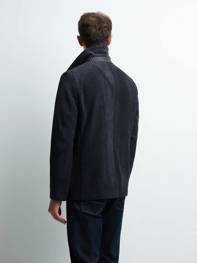 Veste slim en velours côtelé uni