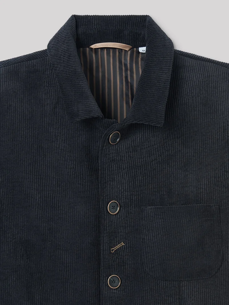 Veste slim en velours côtelé uni