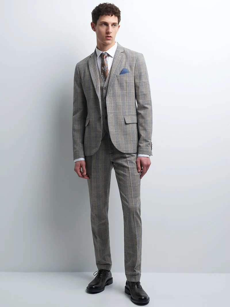 Veste coordonnable slim à carreaux