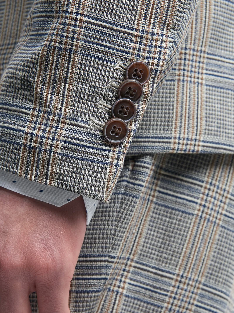 Veste coordonnable slim à carreaux